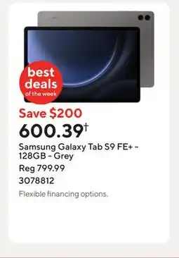 Staples Samsung Galaxy Tab S9 FE+ - 128GB - Grey offer