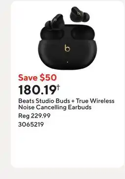 Staples Beats Studio Buds + True Wireless Noise Cancelling Earbuds offer