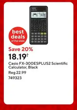 Staples Casio FX-300ESPLUS2 Scientific Calculator, Black offer