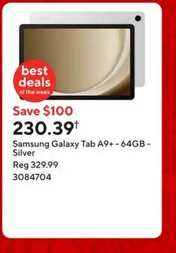 Staples Samsung Galaxy Tab A9+ - 64GB - Silver offer