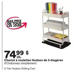 Michaels Chariot à roulettes Hudson de 3 étagères d'Ordonnez simplement offer