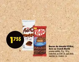 Wholesale Club BARRES DE CHOCOLAT KITKAT, AERO OU CRUNCH, 95 G - 105 G offer