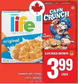 Food Basics Quaker life cereal cap'n crunch offer