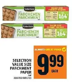 Food Basics Selection value size parchment paper offer