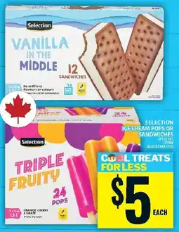 Food Basics Selection ice cream pops or sandwiches offer