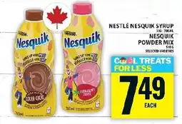 Food Basics Nestlé nesquik syrup nesquik powder mix offer