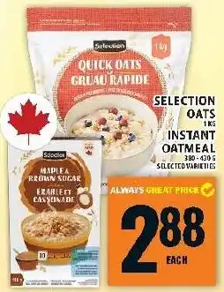 Food Basics Selection oats instant oatmeal offer