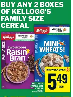 Food Basics Kellogg's family size cereal offer