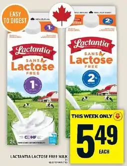 Food Basics Lactantia lactose free milk offer