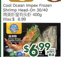 Ample Food Market Cool Ocean Impex Frozen Shrimp Head-On 30/40 offer