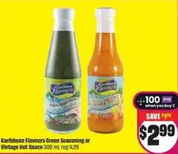 FreshCo Karibbean flavours green seasoning or vintage hot sauce offer