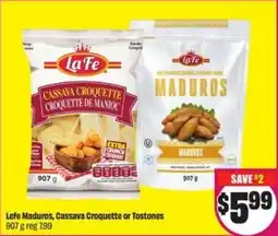 FreshCo Lefe maduros, cassava croquette or tostones offer