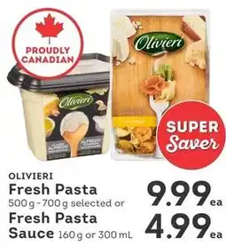 IGA Olivieri fresh pasta sauce offer