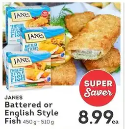 IGA Janes battered or english style fish offer