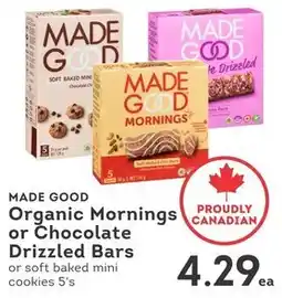 IGA Made good organic mornings or chocolate drizzled bars offer