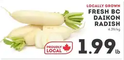 IGA Locally grown fresh bc daikon radish offer