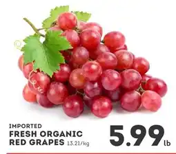 IGA Imported fresh organic red grapes offer