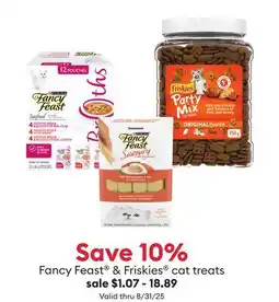 Petsmart Save 10% Fancy Feast & Friskies cat treats offer