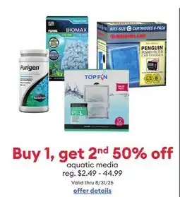 Petsmart Buy 1 get 2nd 50% off aquatic media offer