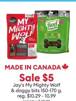 Petsmart Sale $5 Jay's My Mighty Wolf & doggy bits offer