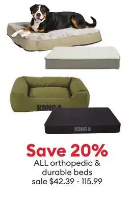 Petsmart Save 20% ALL orthopedic & durable beds offer