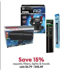 Petsmart Save 15% aquatic filters, lights & hoods offer