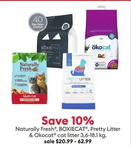 Petsmart Save 10% Naturally Fresh , BOXIECAT , Pretty Litter & Okocat cat litter offer