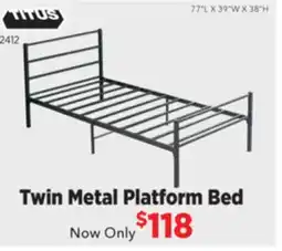 Surplus Furniture Twin Metal Platfom Bed Now Only offer