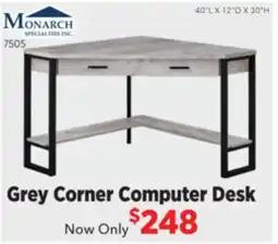 Surplus Furniture Grey/Black Corner Computer Desk offer