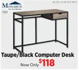 Surplus Furniture Taupe/Black Computer Desk offer