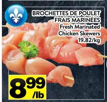 Supermarché PA BROCHETTES DE POULET FRAIS MARINÉES | Fresh Marinated Chicken Skewers offer