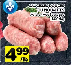 Supermarché PA SAUCISSES DOUCES OU PIQUANTES | Mild or Hot Sausages offer