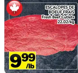 Supermarché PA ESCALOPES DE BOEUF FRAIS | Fresh Beef Cutlets offer