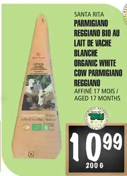 Marches Tau PARMIGIANO REGGIANO BIO AU LAIT DE VACHE BLANCHE SANTA RITA offer