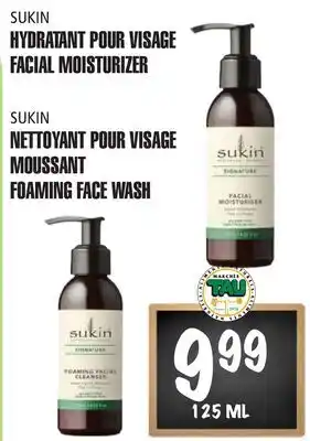Marches Tau SUKIN HYDRATANT POUR VISAGE SUKIN NETTOYANT POUR VISAGE MOUSSANT offer