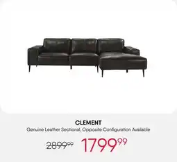 Meubles RD clement - Genuine Leather Sectional with Chaise offer