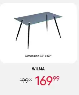 Meubles RD wilma - Rectangular Glass Dining Table 59 offer
