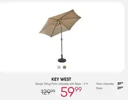 Meubles RD key west - Tilting Patio Umbrella with Base - 9 ft offer