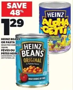 Loblaws Heinz beans or pasta offer