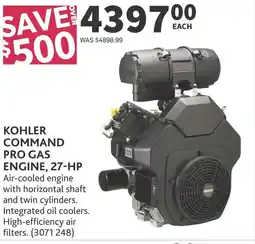 Co-op Kohler command pro gas engine, 27-HP offer