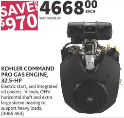 Co-op Kohler command pro gas engine, 32.5-HP offer