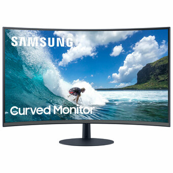 Best Buy Samsung 32" FHD 75Hz 4ms GTG Curved VA LED FreeSync Gaming Monitor (LC32T550FDNXZA) - Dark Blue Grey offer