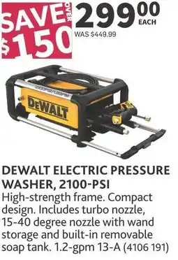 Co-op Dewalt electric pressure washer, 2100-PSI offer