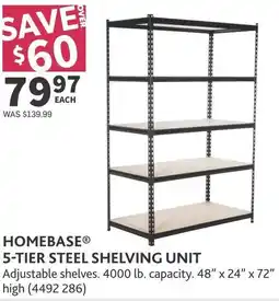 Co-op Homebase 5-tier steel shelving unit offer