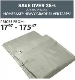 Co-op Homebase heavy grade silver tarps offer