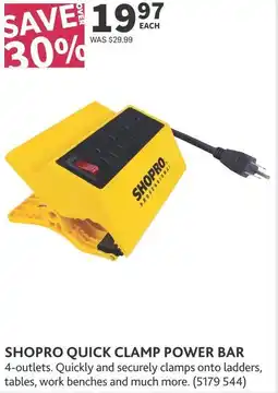 Co-op Shopro quick clamp power bar offer