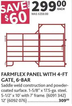 Co-op Farmflex panel with 4-ft gate, 6-bar offer