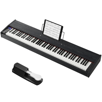 Best Buy Gymax 88-Key Full Size Digital Piano Weighted Keyboard w/ Sustain Pedal Black/White offer