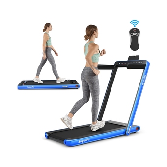 Best Buy SuperFit 2.25HP 2 in 1 Dual Display Folding Treadmill Jogging Machine Walking Pad w/ Bluetooth Speaker offer