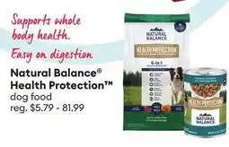 Petsmart Natural Balance Health Protection dog food offer